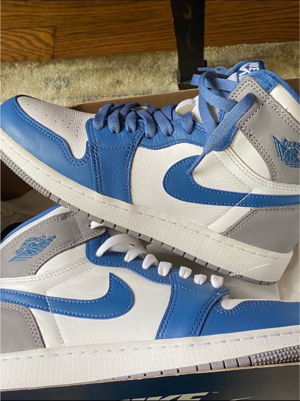 Nike Blue & White Air Jordan 1 Kids